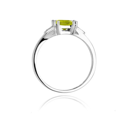 Ring with peridot, white gold, 1.10ct GoldJewellery