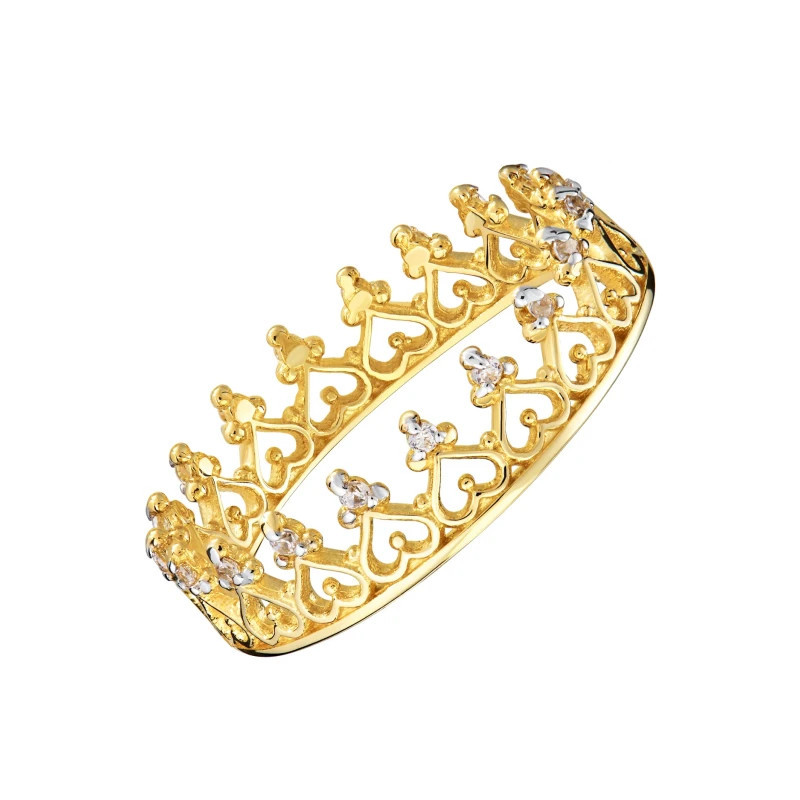 585 gold crown ring with stones P1.771P | GoldJewellery