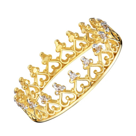 585 gold crown ring with stones P1.771P | GoldJewellery