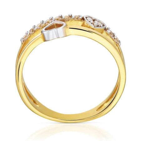 Gold heart ring 585 white stones P1.990P | GoldJewellery