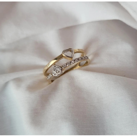 Gold heart ring 585 white stones P1.990P | GoldJewellery