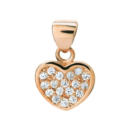 Gold pendant with cubic zirconia HEART Pendant W3.2335rP | GoldJewellery