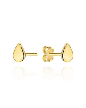 14k Gold Teardrop Stud Earrings – Minimalist Yellow Gold Jewellery