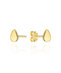 8k Gold Teardrop Stud Earrings – Minimalist Yellow Gold Jewellery