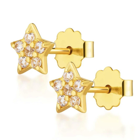 Gold star earrings 585 K3.2400P | GoldJewellery