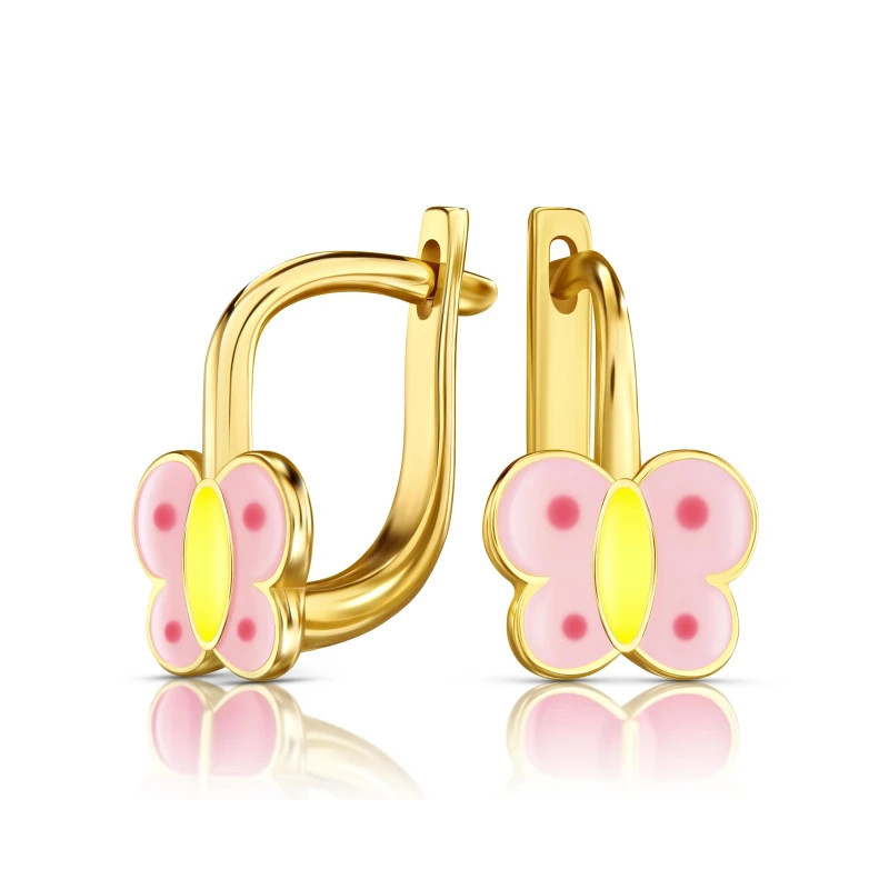 Gold butterfly earrings 585 KZDW.001 | GoldJewellery