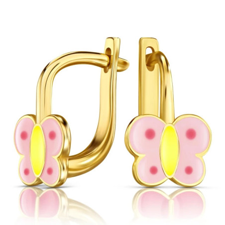 Gold butterfly earrings 585 KZDW.001 | GoldJewellery