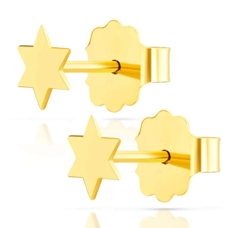 585 gold mini star earrings GoldJewellery