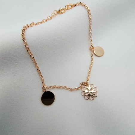 Gold-plated silver bracelet with hoops SB28z| GoldJewellery