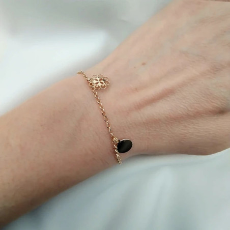Gold-plated silver bracelet with hoops SB28z| GoldJewellery
