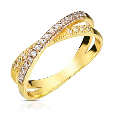 333 gold ring intertwined with stones GoldJewellery
