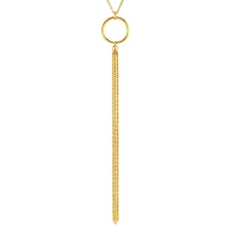 Silver necklace, 14k gold-plated, circle SNZ.001 |GoldJewellery