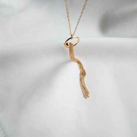 Silver necklace, 14k gold-plated, circle SNZ.001 |GoldJewellery
