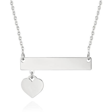 Silver necklace INFINITY AND PLATE WITH HEART SN26 |GoldJewellery