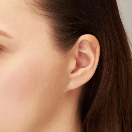 Gold earrings with butterflies, cubic zirconia 333 K1.1038m | GoldJewellery