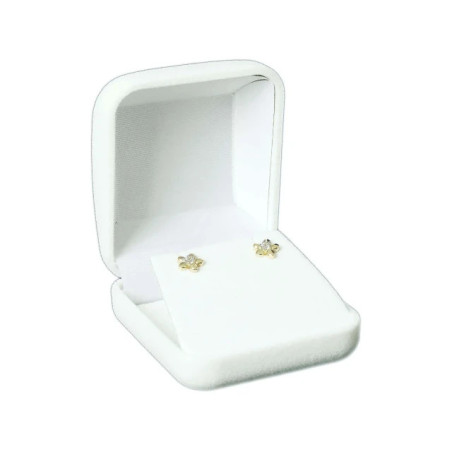Gold earrings with delicate blue flowers 333 K2.1179b | GoldJewellery