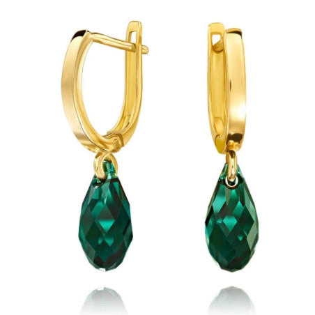 Gold Nature earrings made with Swarovski Crystal| GoldJewellery