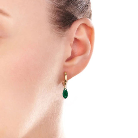 Gold Nature earrings made with Swarovski Crystal| GoldJewellery