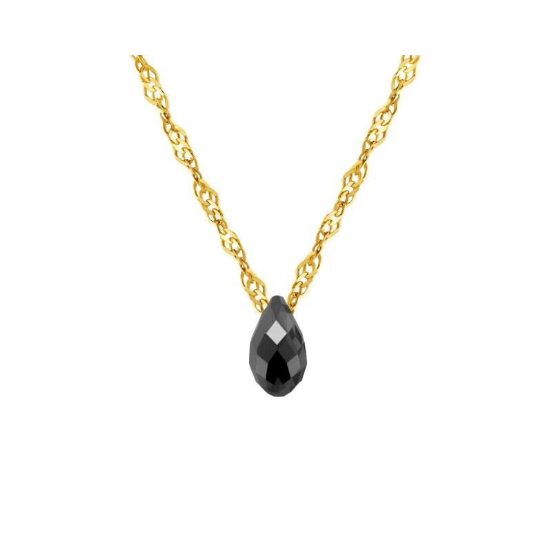 Gold necklace with a Wind crystal made with Swarovski GoldJewellery Gold necklace with a Wind crystal made with Swarovski GoldJewellery
