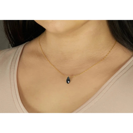 Gold necklace with a Wind crystal made with Swarovski GoldJewellery