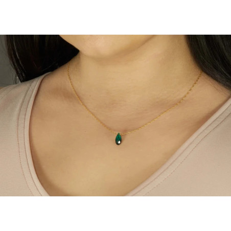 Gold necklace with a Nature crystal made with Swarovski GoldJewellery