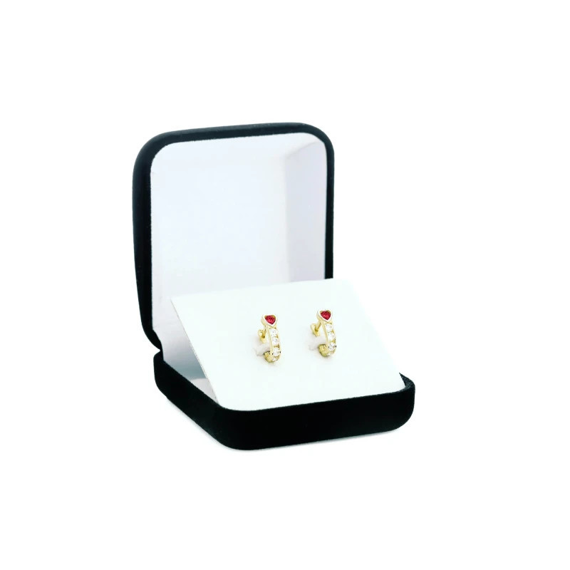 Red heart earrings for girls, 333 K3.2366cr| GoldJewellery Red heart earrings for girls, 333 K3.2366cr| GoldJewellery
