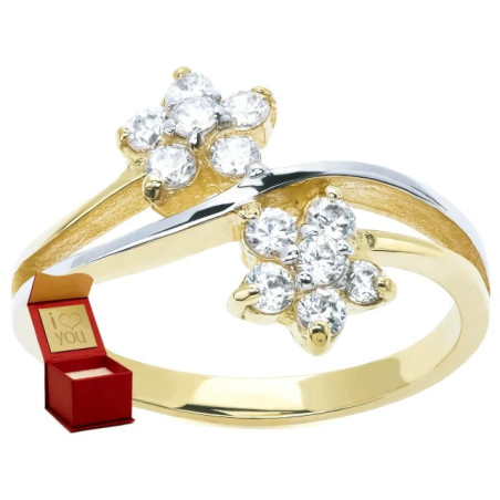 Ring with flowers, gold 333 P3.1409 | GoldJewellery