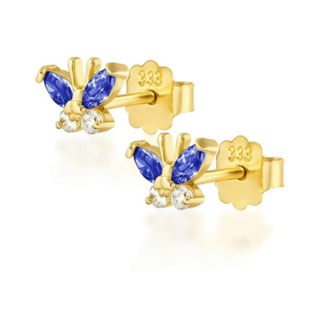 Gold earrings with green butterflies K1.158n| GoldJewellery