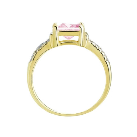 Square engagement ring, large pink stone | GoldJewellery