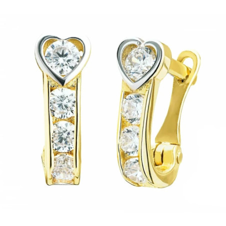 First communion earrings for a girl with cubic zirconia, 333 K3.2366 | GoldJewellery