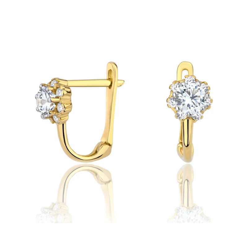 Gold flower earrings 333 K3.2382 | GoldJewellery