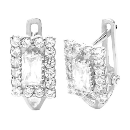 RICHLY DECORATED SILVER EARRINGS STONE KS3.2300 | GoldJewellery