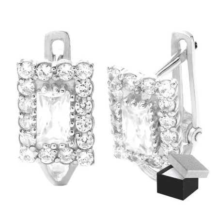 RICHLY DECORATED SILVER EARRINGS STONE KS3.2300 | GoldJewellery