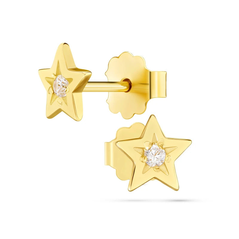 Gold star earrings K3.2384 | GoldJewellery