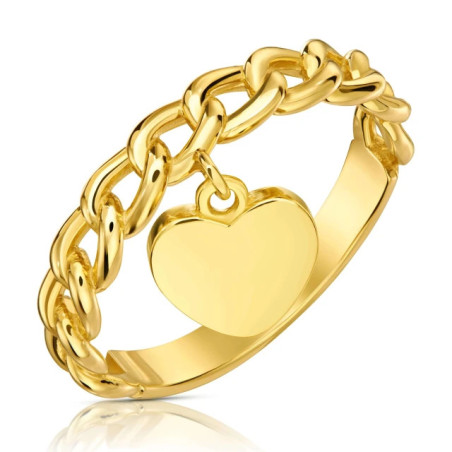 Chain ring 333 with heart| GoldJewellery