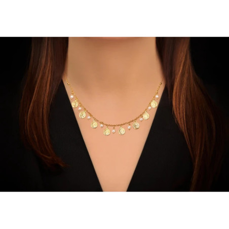 Silver necklace plated with 18k gold Gold coins |GoldJewellery