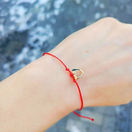 Gold string bracelet for hand HEART BSZN.04 | GoldJewellery
