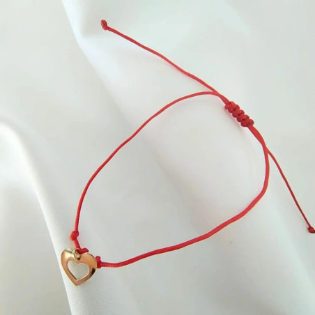 Gold string bracelet for hand HEART BSZN.04 | GoldJewellery