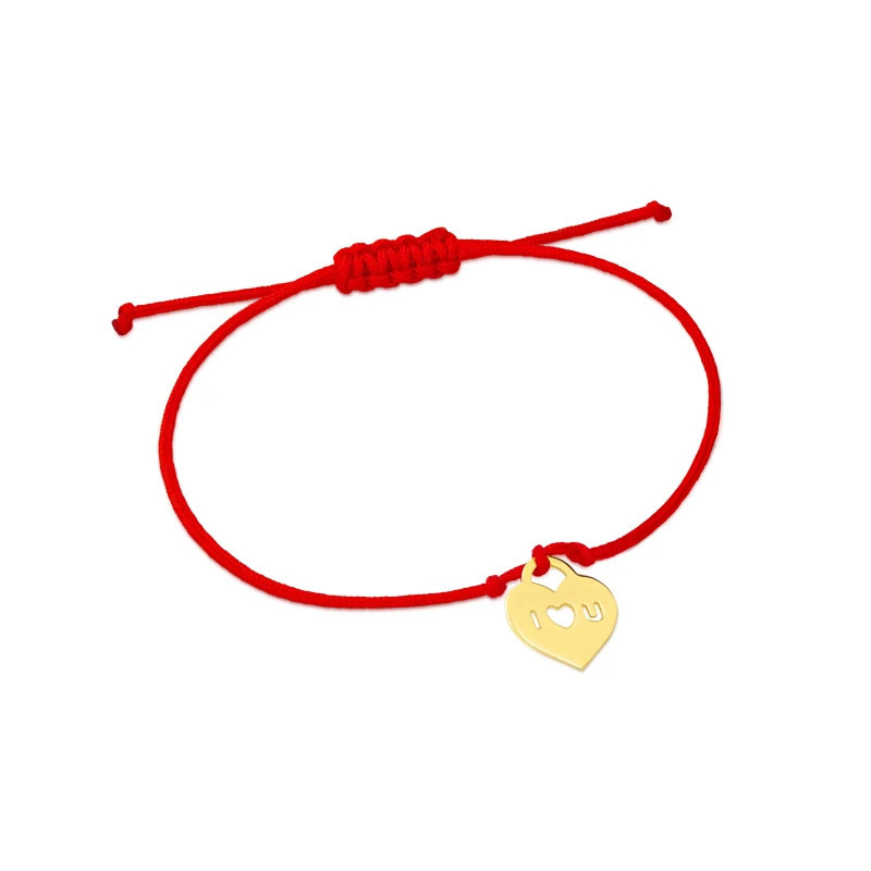 Gold string bracelet for hand HEART AND LOVE BSZN.05 | GoldJewellery