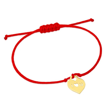 Gold string bracelet for hand HEART AND LOVE BSZN.05 | GoldJewellery