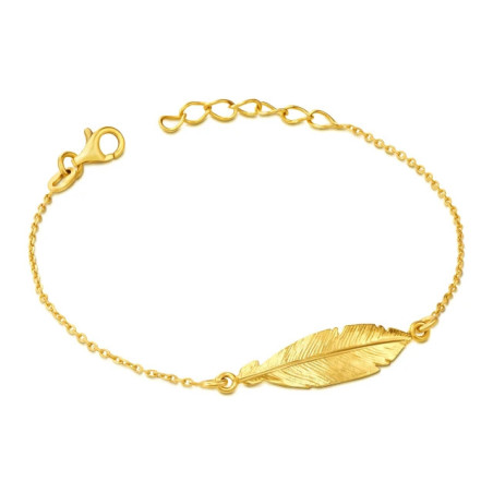 Silver Swan charm bracelet plated with 18k gold SBZ13| GoldJewellery