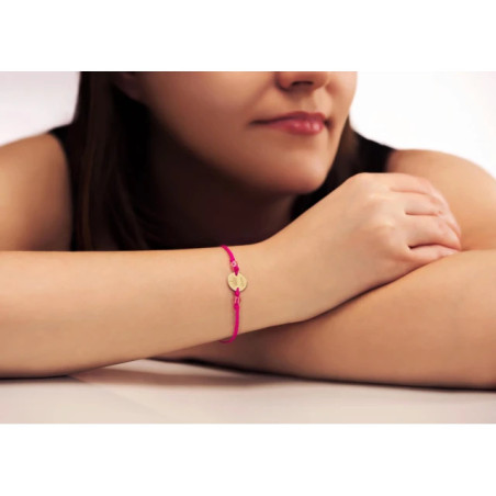 Queen Pink I gold string hand bracelet GoldJewellery