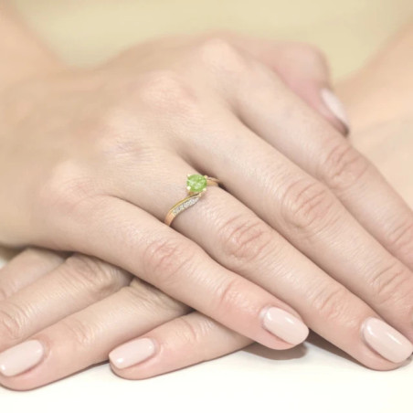 Gold ring with diamond EY-84 olivine | GoldJewellery