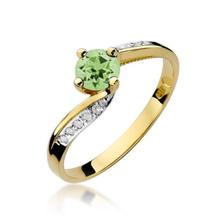 Gold ring with diamond EY-84 olivine | GoldJewellery