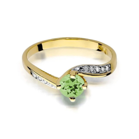 Gold ring with diamond EY-84 olivine | GoldJewellery