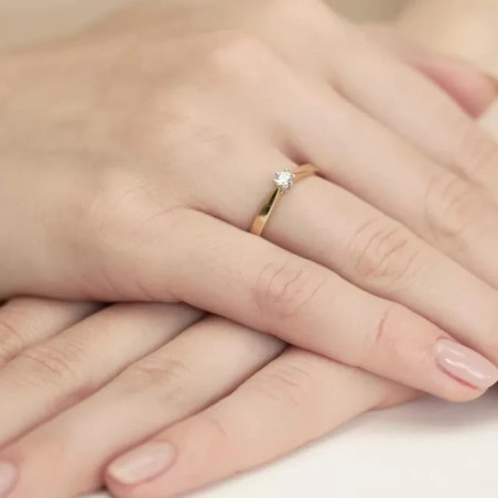 Gold ring with diamond EY-229B 0.30ct | GoldJewellery