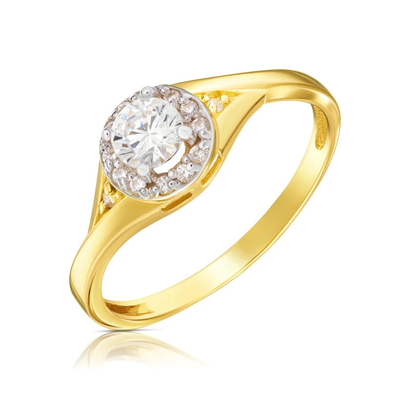 Classic ring with zircons 585
