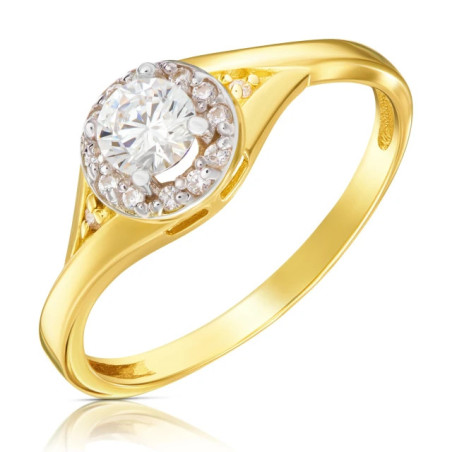 Classic ring with zircons 585