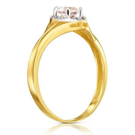 Classic ring with zircons 585