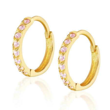 Gold earrings, pink zircons 585 K3.2329Pr | GoldJewellery